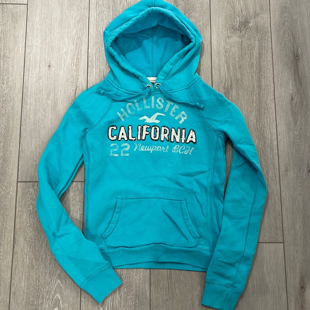 Teal Hollister hooded sweatshirt